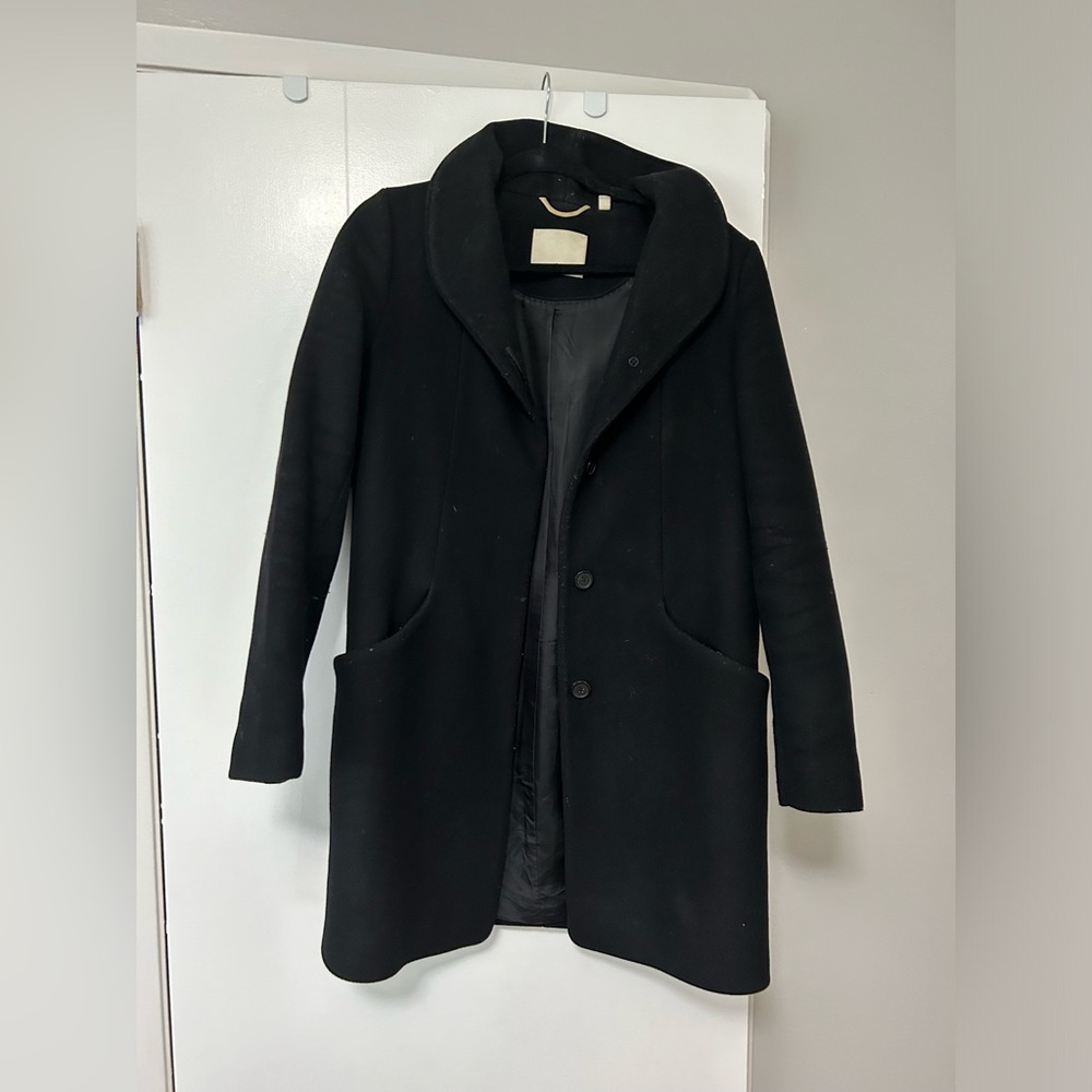 Aritzia Wilfred Black Winter Peacoat